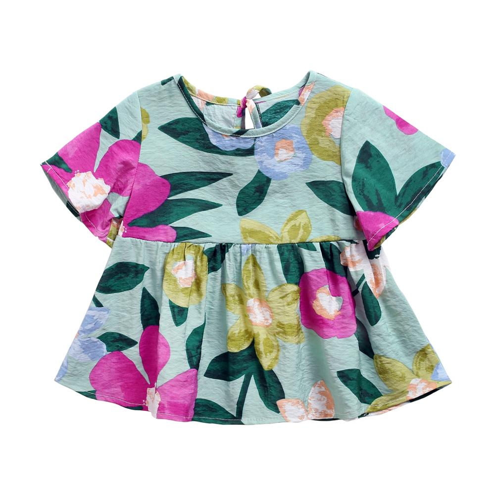 Vestido Infantil Florido Loja Click Certo Azul 3-4 Anos 