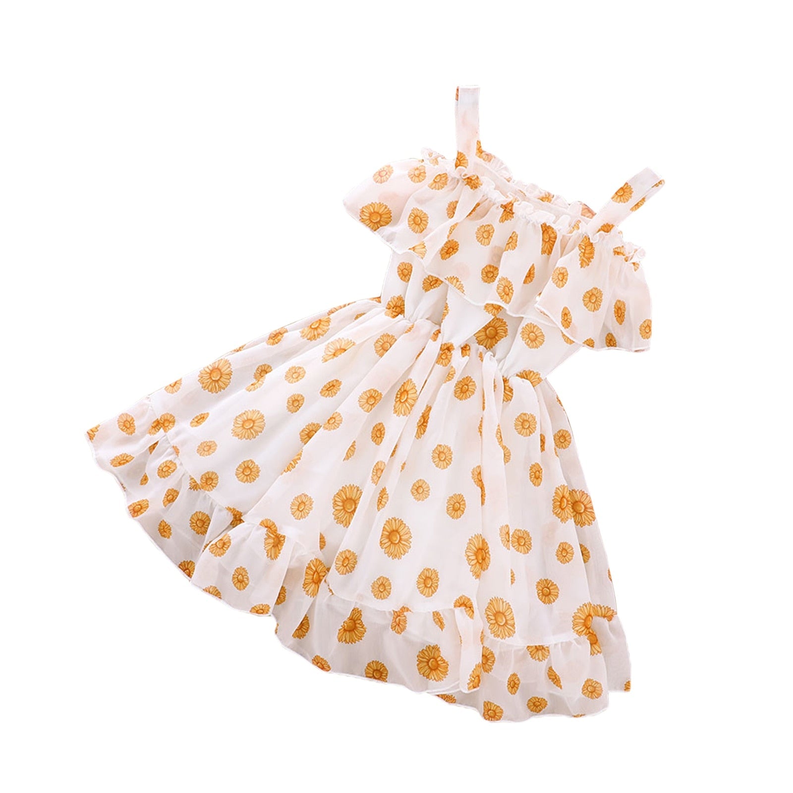 Vestido Infantil Florido vestido Loja Click Certo Amarelo 18-24 meses 52cm 
