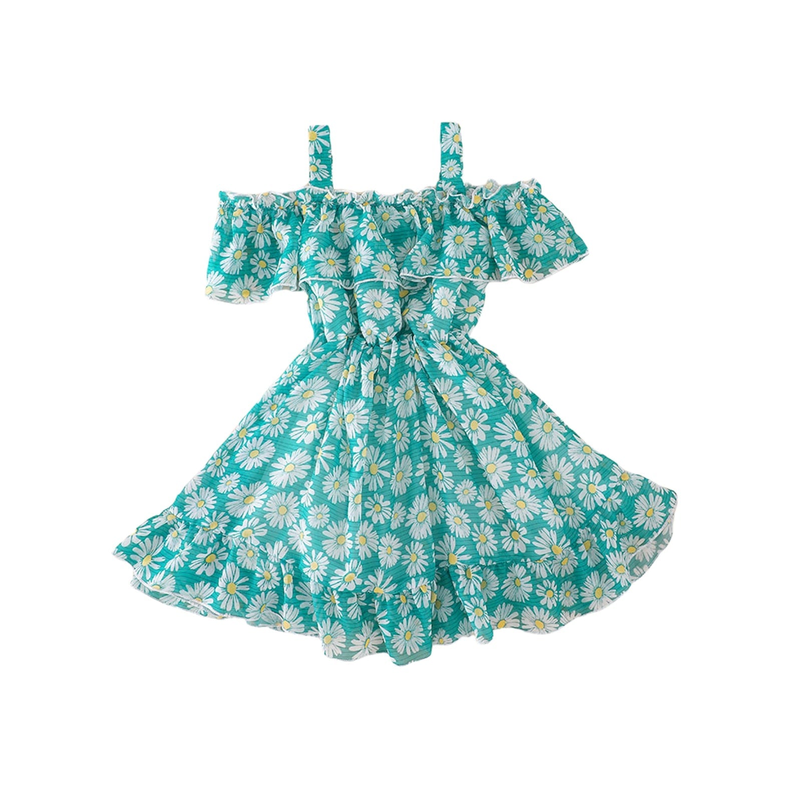 Vestido Infantil Florido vestido Loja Click Certo Azul 18-24 meses 52cm 