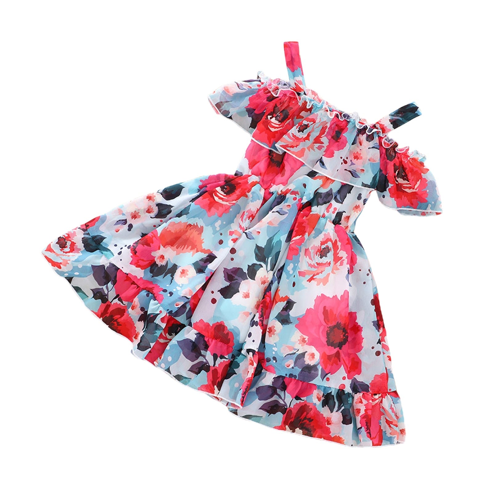 Vestido Infantil Florido vestido Loja Click Certo Pink 18-24 meses 52cm 