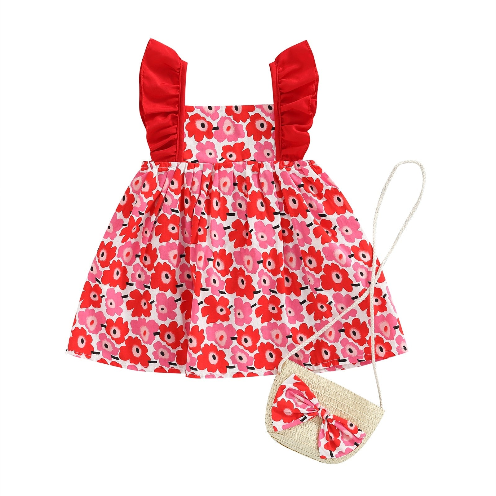 Vestido Infantil Florzinha + Bolsinha vestido Loja Click Certo 