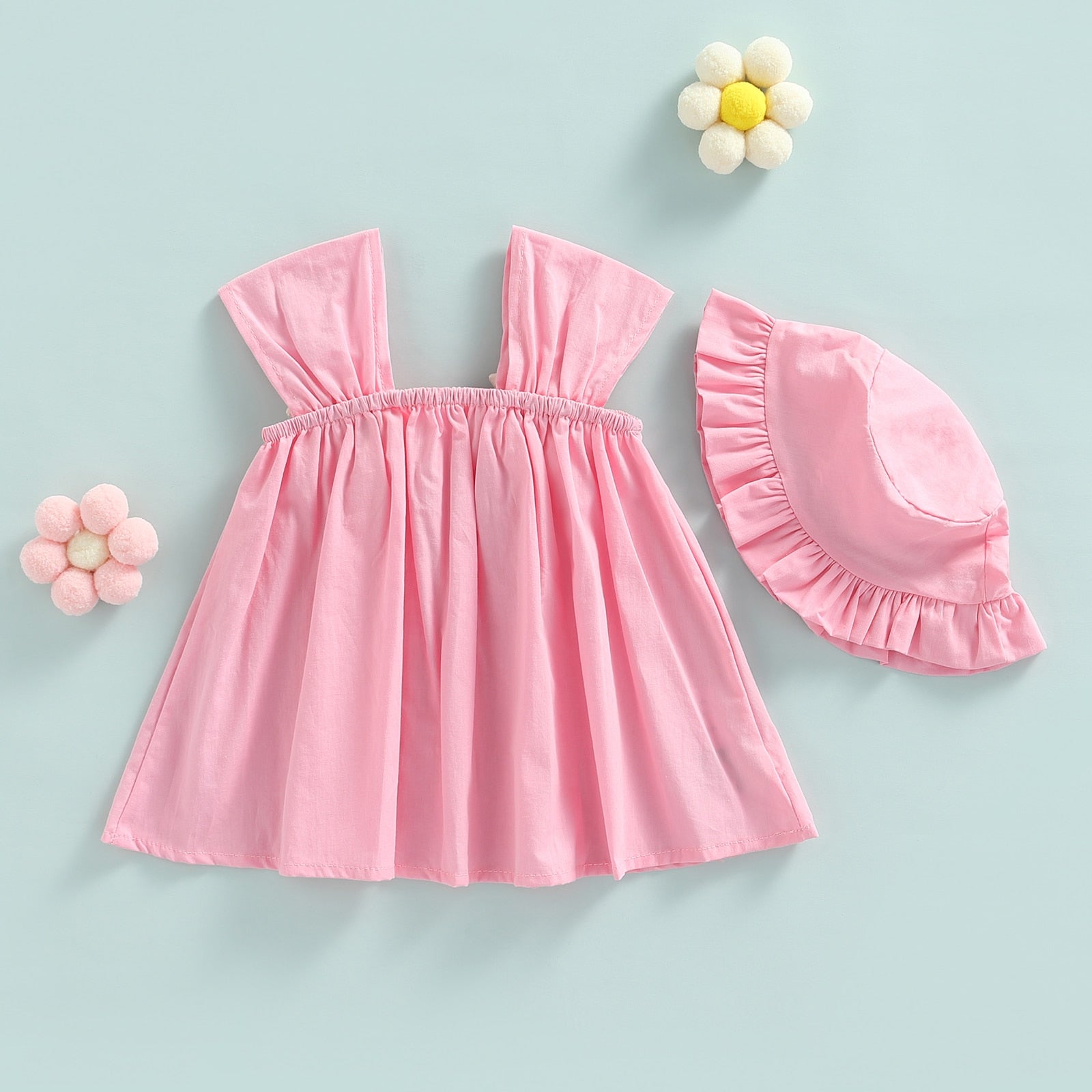 Vestido Infantil Florzinha + Chapéu vestido Loja Click Certo 