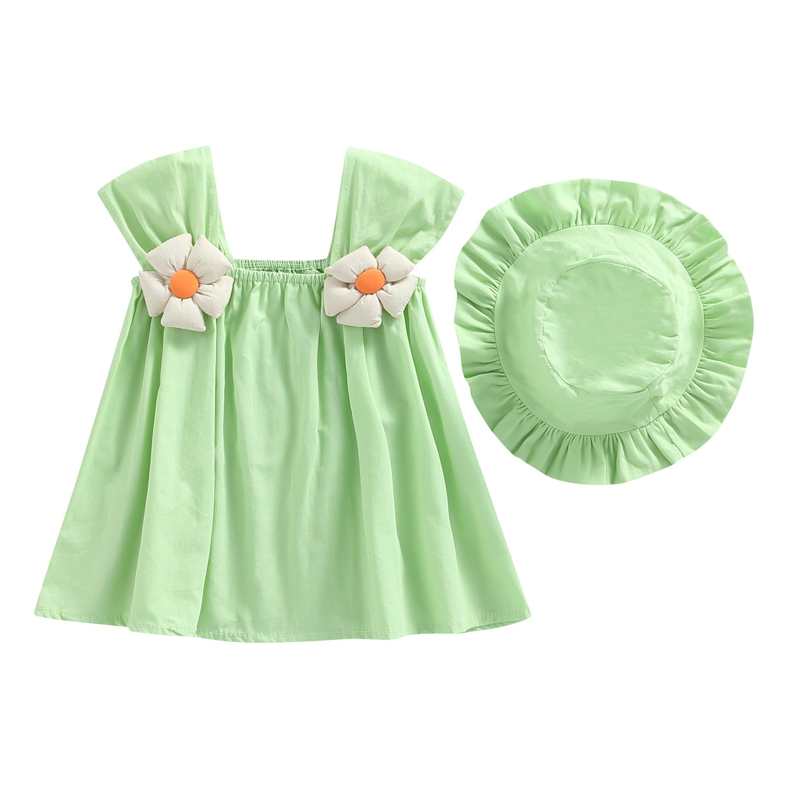 Vestido Infantil Florzinha + Chapéu vestido Loja Click Certo 