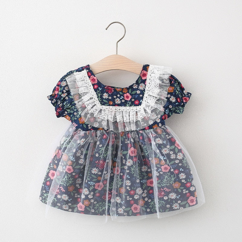 Vestido Infantil Florzinha vestido Loja Click Certo Preto 4-6 meses 
