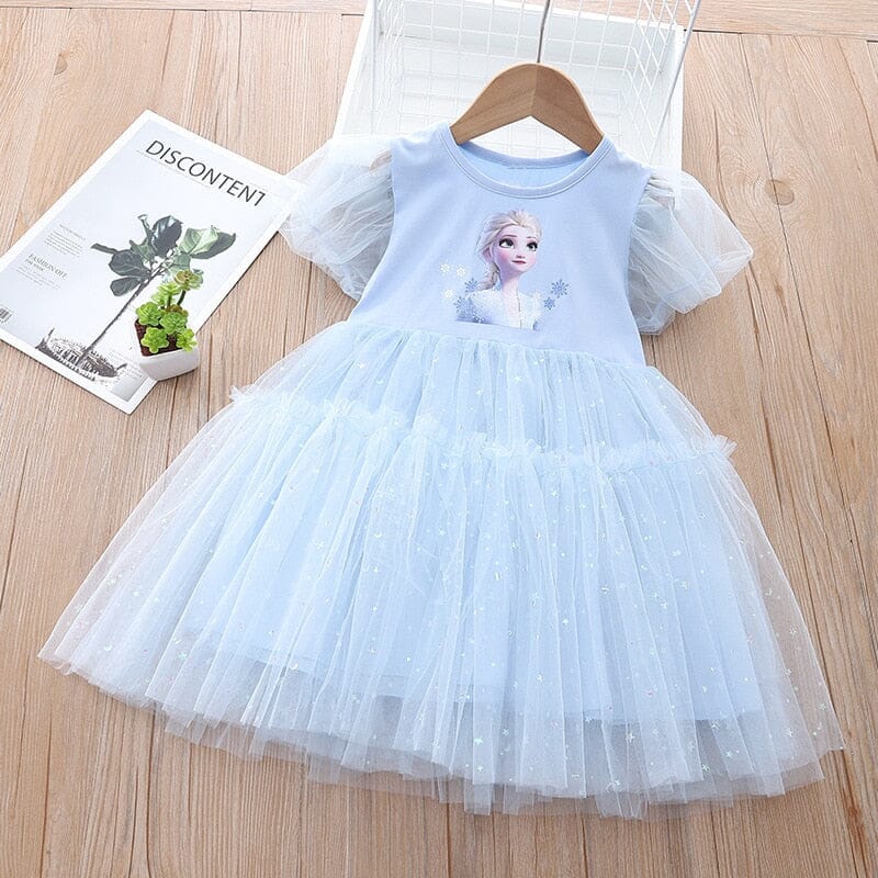 Vestido Infantil Frozen Loja Click Certo Azul 1-2 Anos 