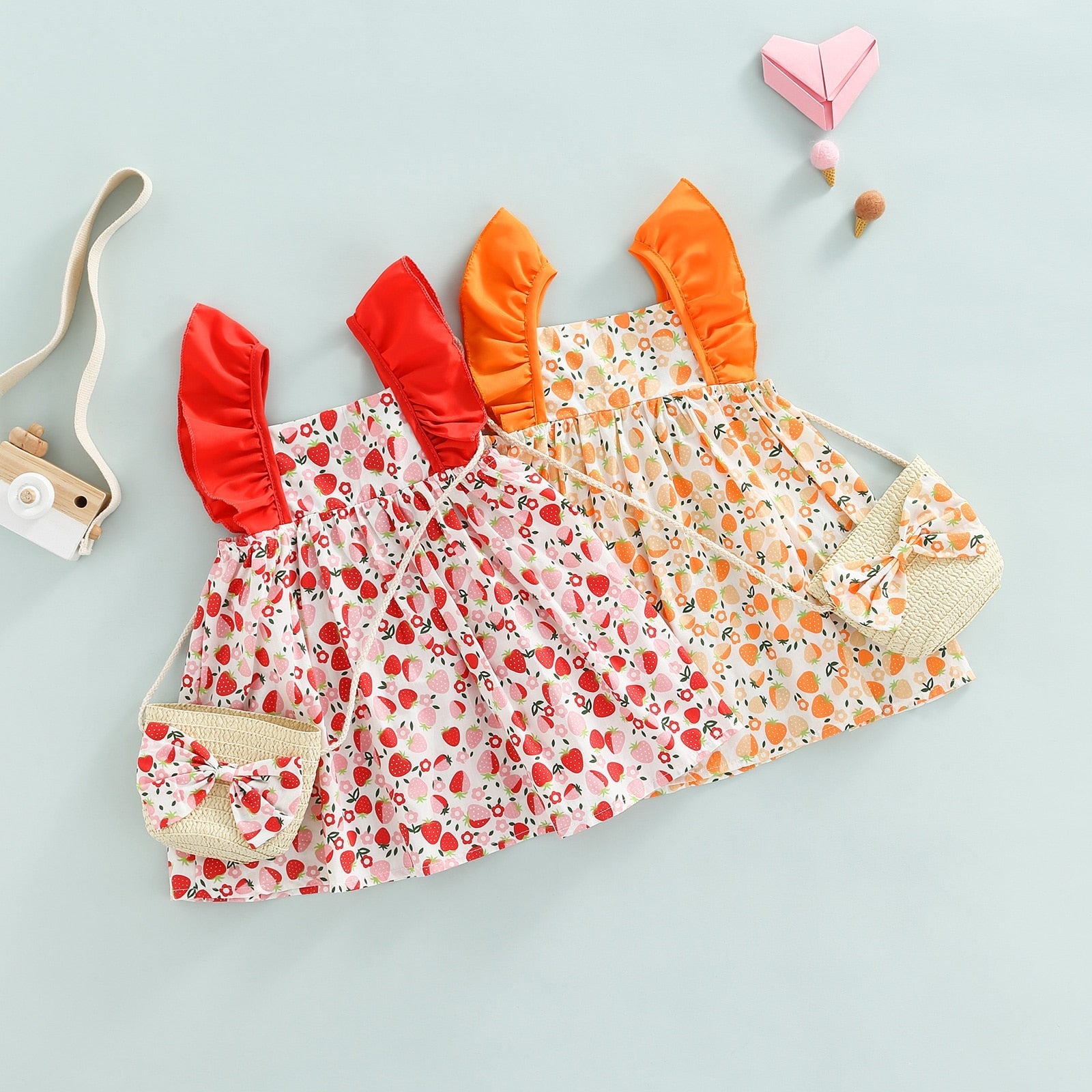 Vestido Infantil Fruta + Bolsinha vestido Loja Click Certo 