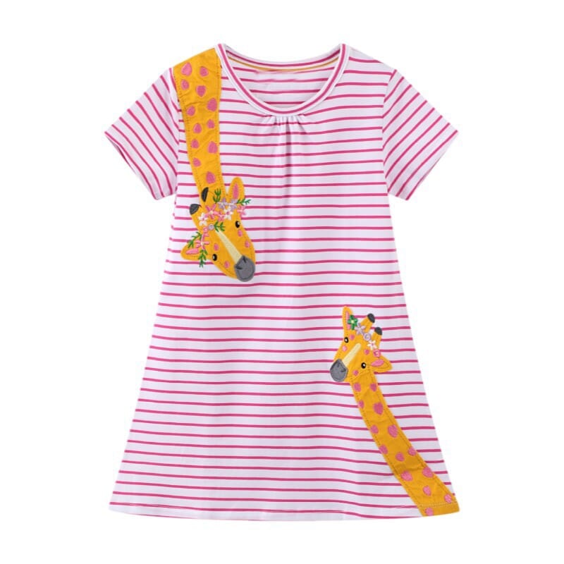 Vestido Infantil Girafas 0 Loja Click Certo Girafas 1-2 Anos 