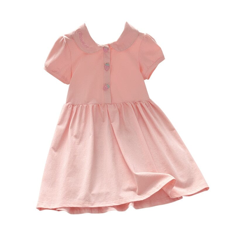 Vestido Infantil Golinha Morangos Loja Click Certo Rosa 1-2 Anos 