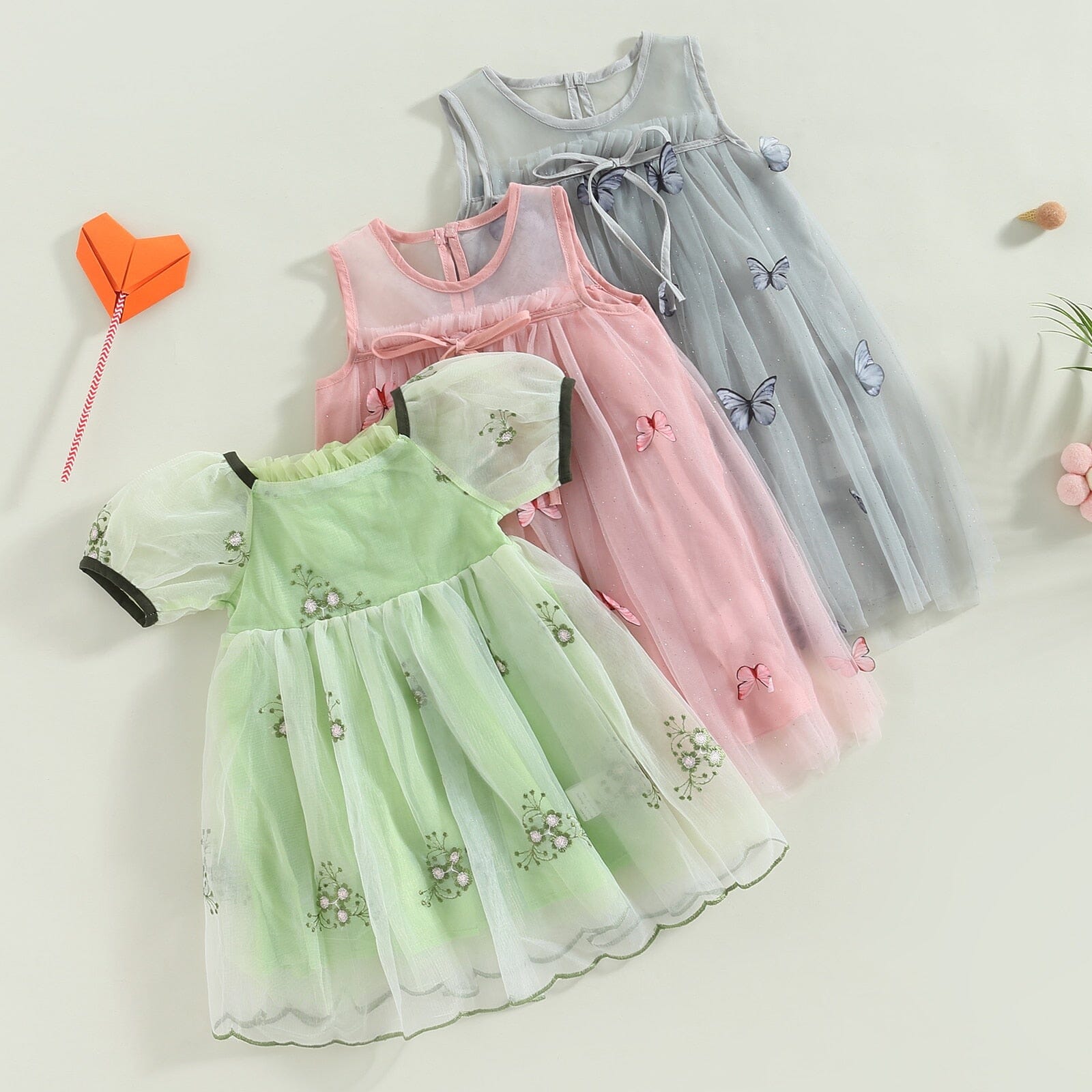 Vestido Infantil Jardim e Borboletas Loja Click Certo 