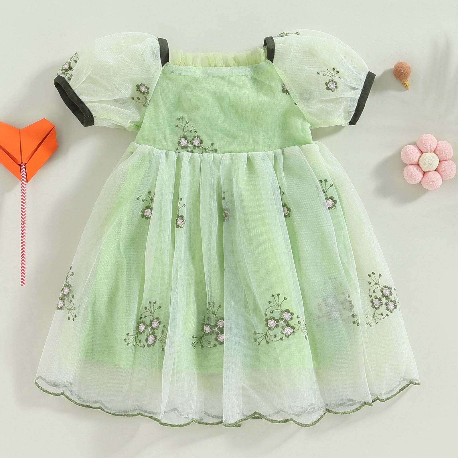 Vestido Infantil Jardim e Borboletas Loja Click Certo 