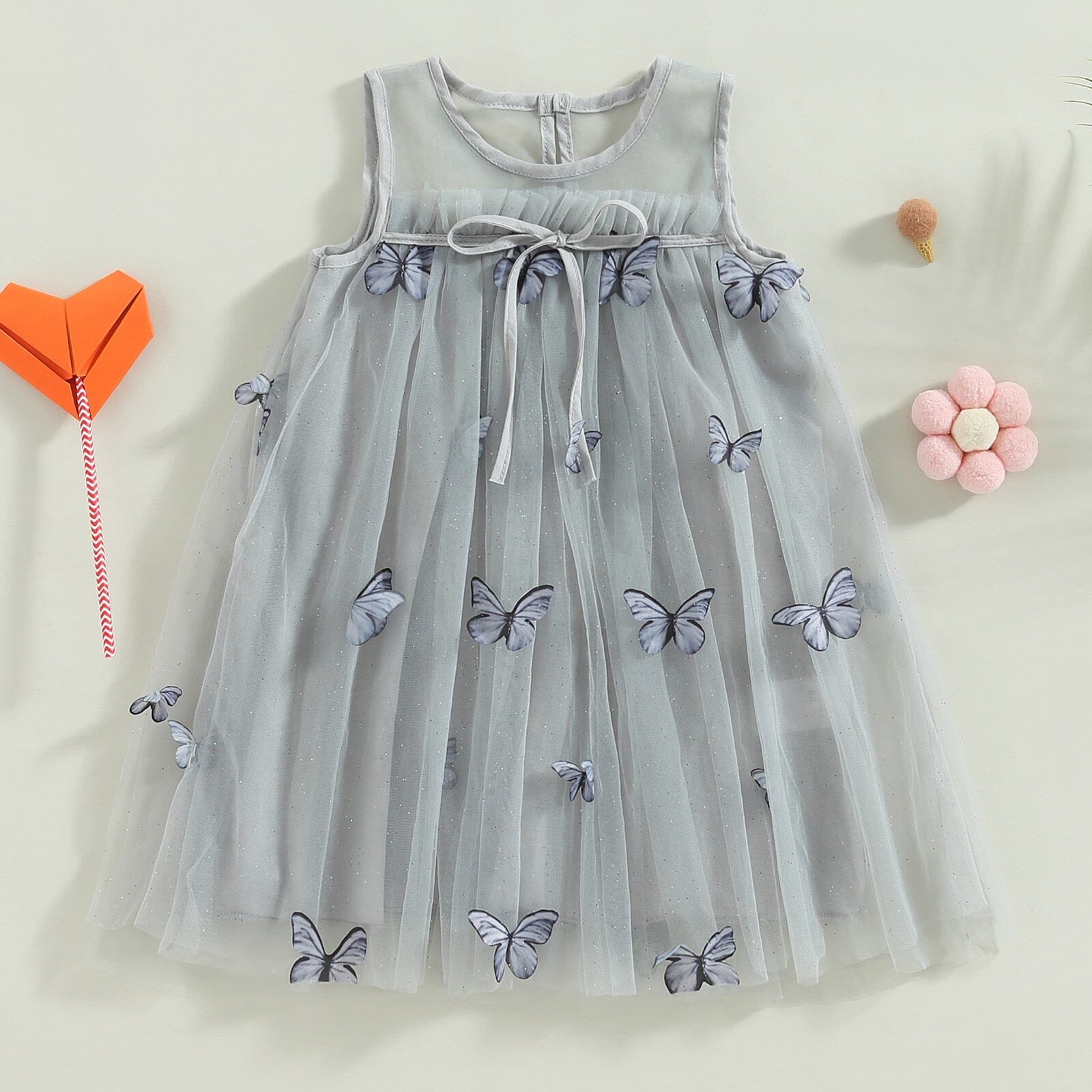 Vestido Infantil Jardim e Borboletas Loja Click Certo 