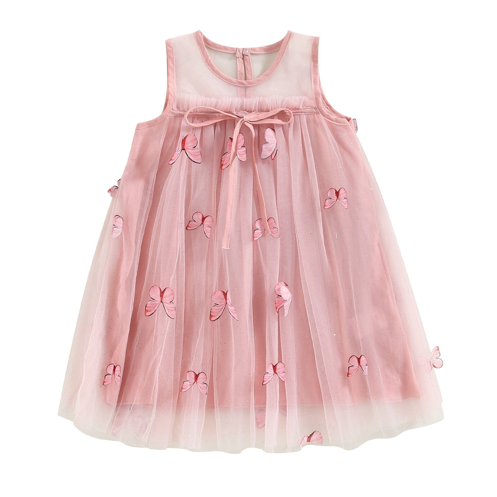 Vestido Infantil Jardim e Borboletas Loja Click Certo Rosa 2-3 Anos 