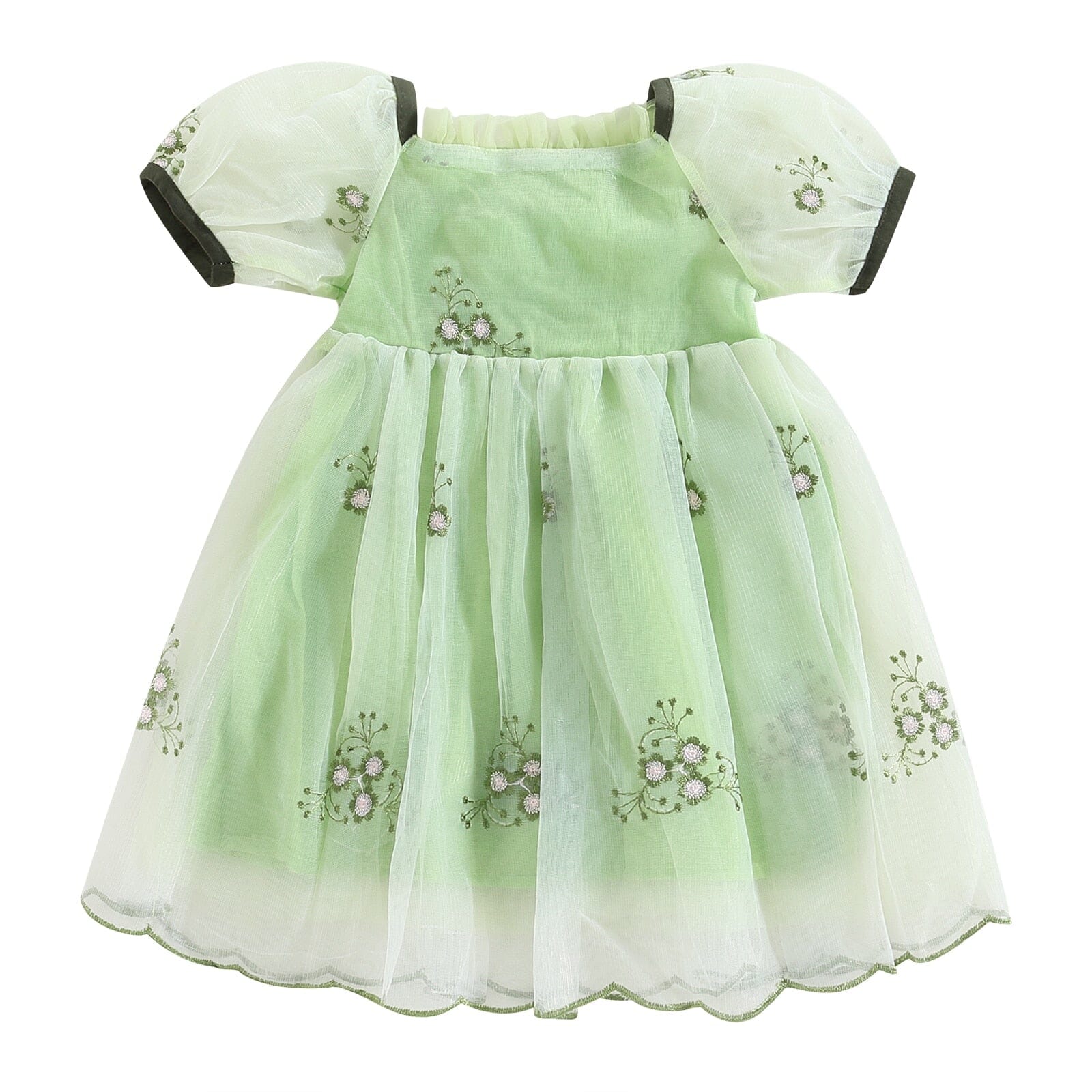 Vestido Infantil Jardim e Borboletas Loja Click Certo Verde 2-3 Anos 