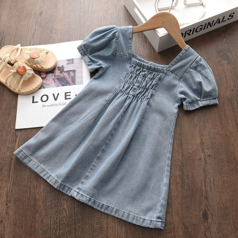 Vestido Infantil Jeans vestido Loja Click Certo 