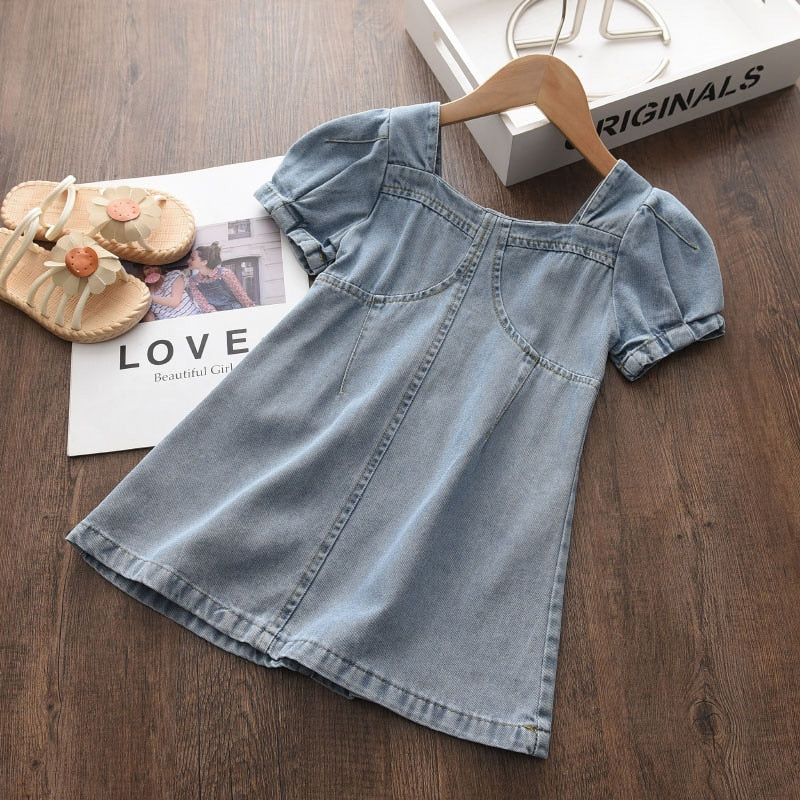 Vestido Infantil Jeans vestido Loja Click Certo 