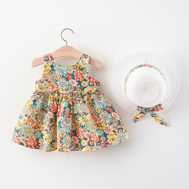 Vestido Infantil Laço+ Chapéu vestido Loja Click Certo 