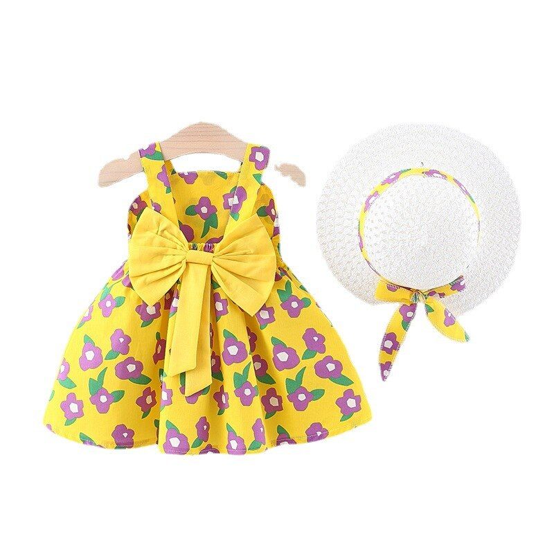 Vestido Infantil Laço + Chapéu vestido Loja Click Certo 