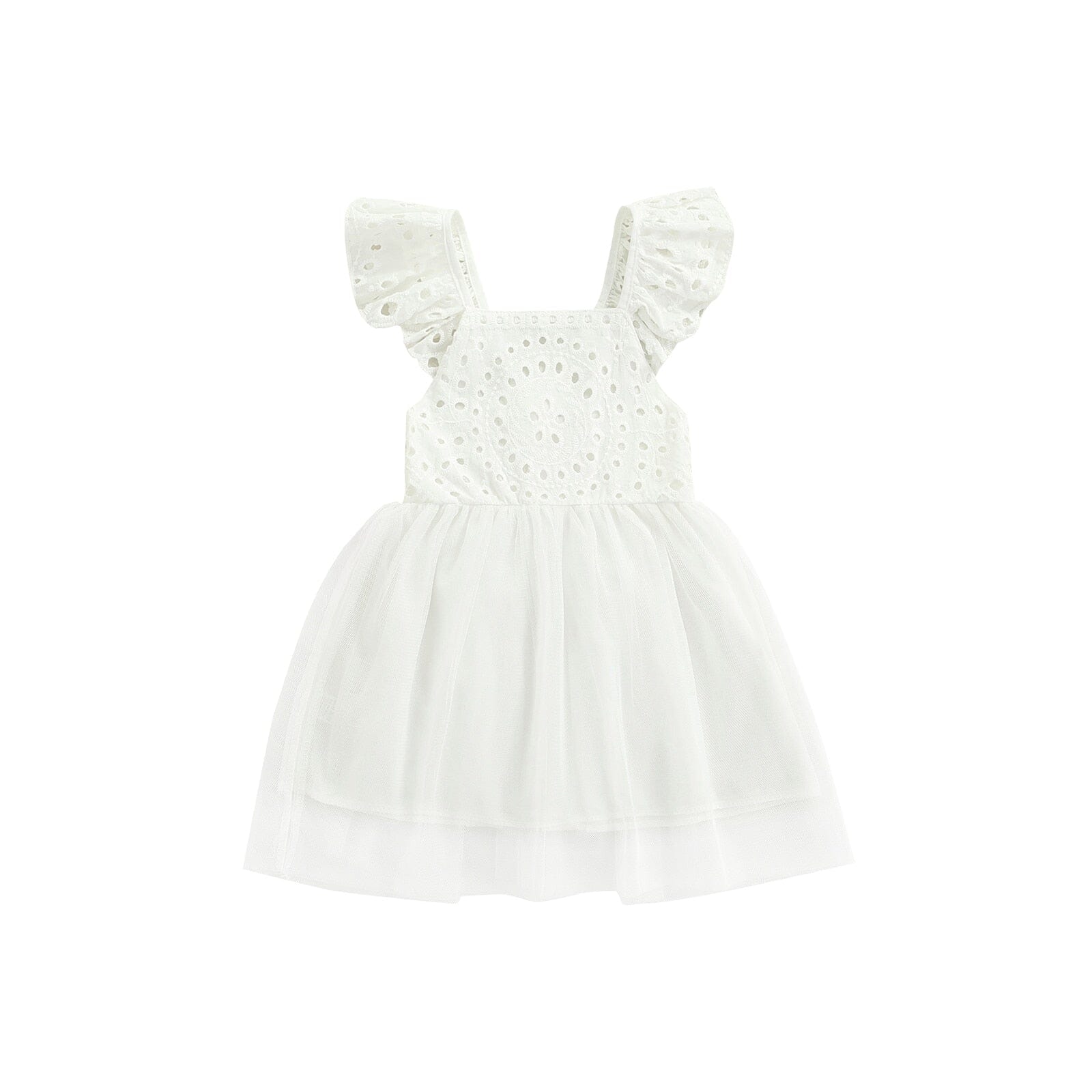 Vestido Infantil Lese vestido Loja Click Certo Branco Tule 2-3 Anos 54cm 