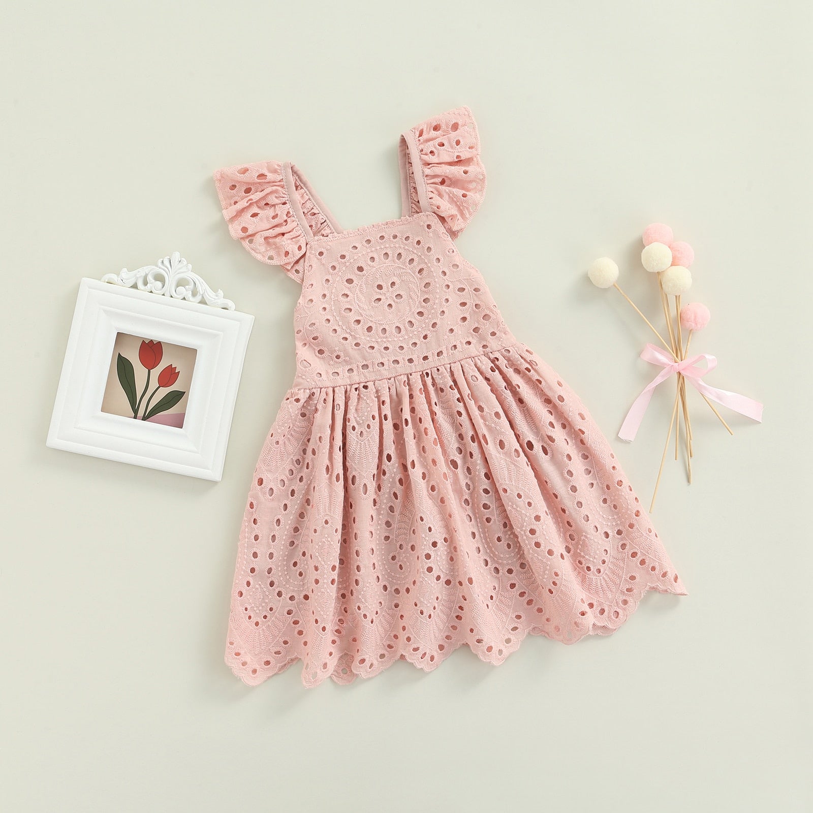 Vestido Infantil Lese vestido Loja Click Certo Rosa 2-3 anos 54cm 