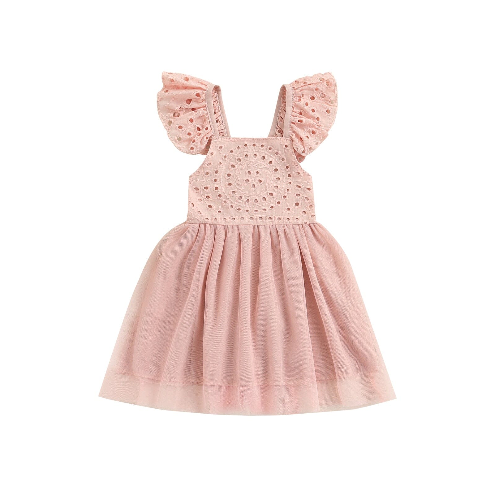 Vestido Infantil Lese vestido Loja Click Certo Rosa Tule 2-3 Anos 54cm 