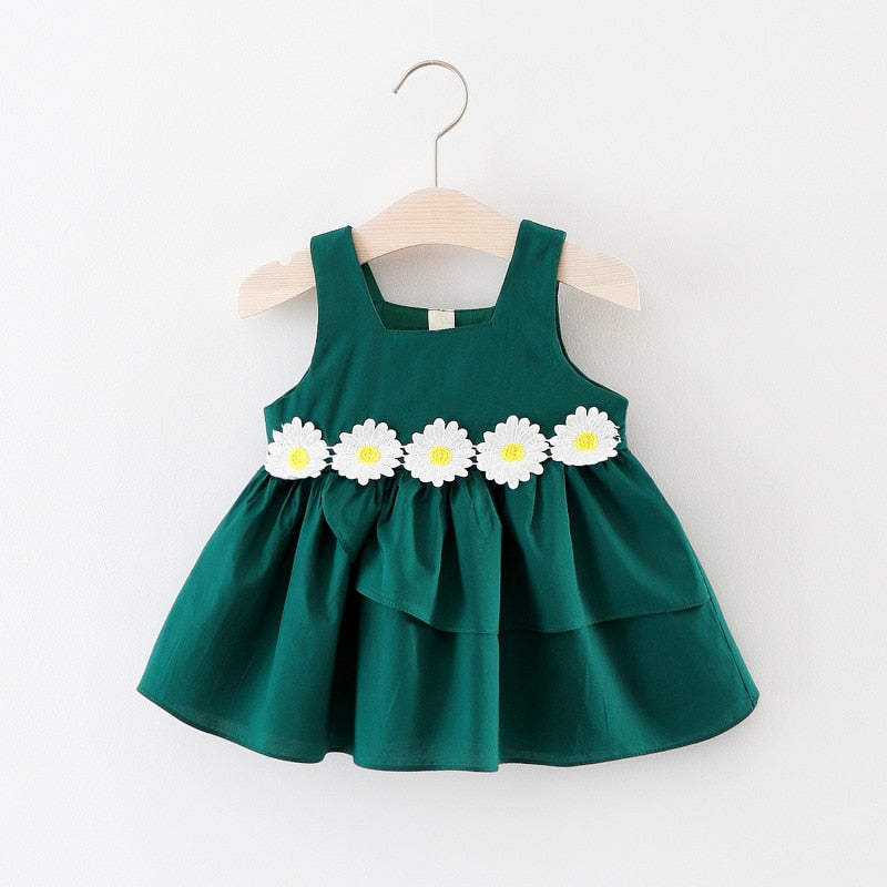 Vestido Infantil Margarida vestido Loja Click Certo Verde 4-6 Meses 