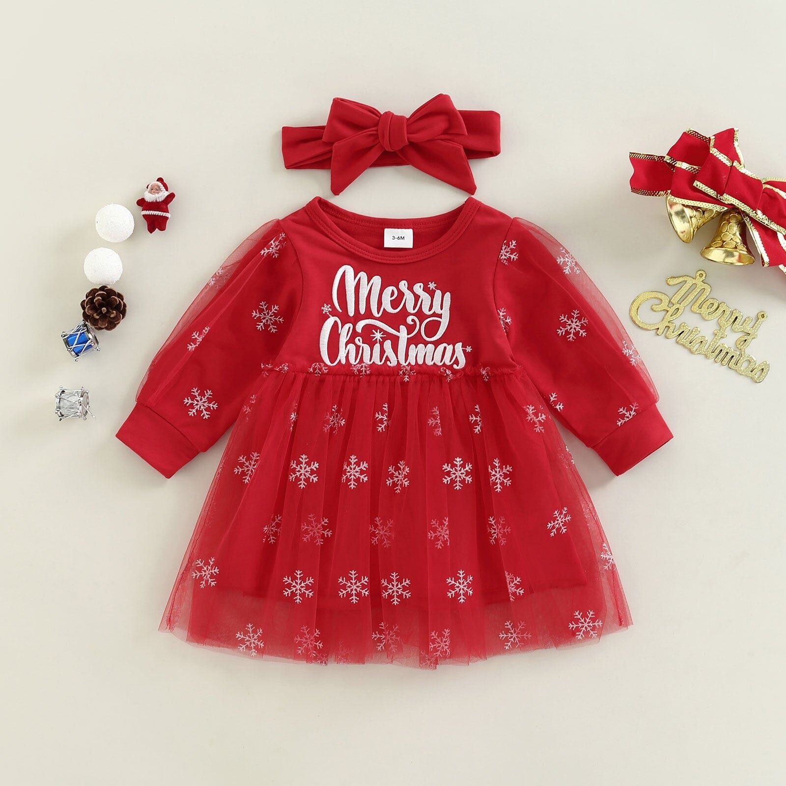 Vestido Infantil Merry Christmas 0 Loja Click Certo 3-6 Meses 