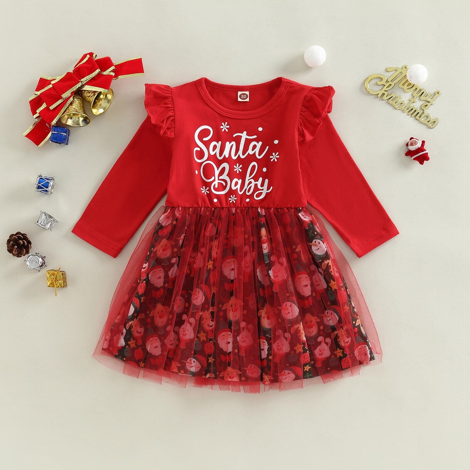 Vestido Infantil Natal Alegre 0 Loja Click Certo 