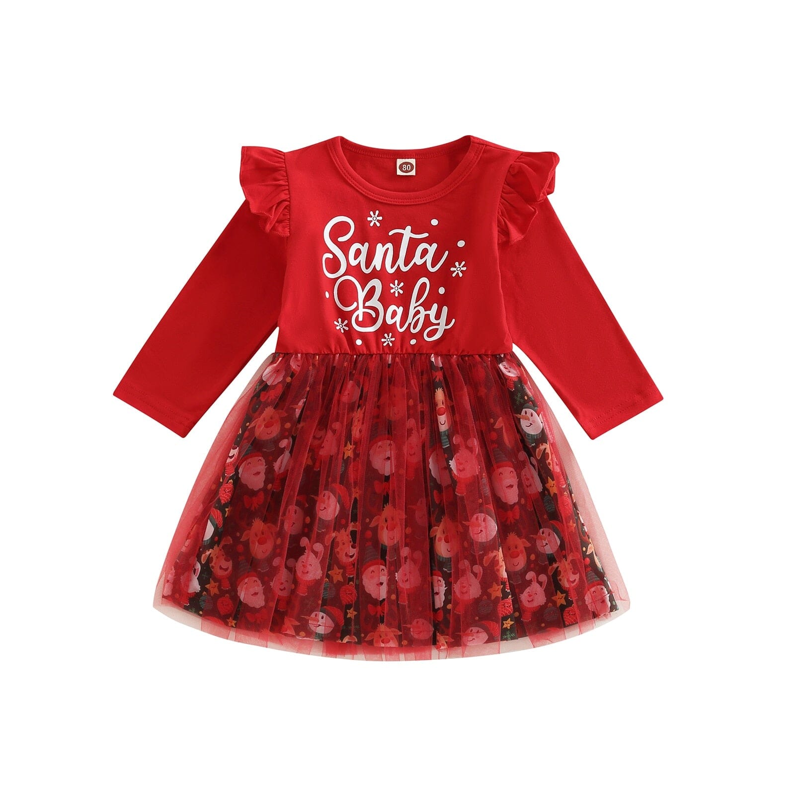 Vestido Infantil Natal Alegre 0 Loja Click Certo Modelo 1 2-3 Anos 