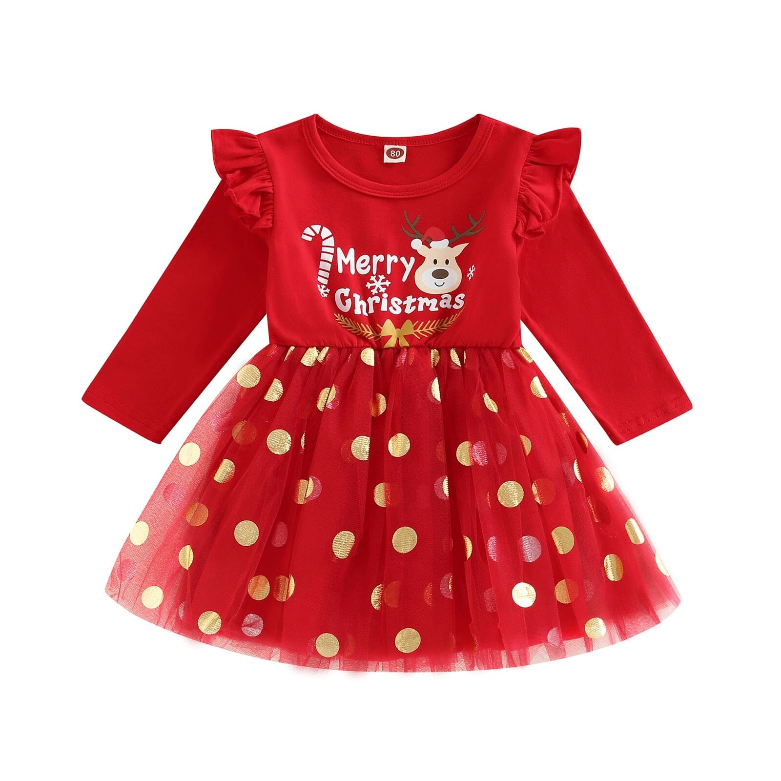 Vestido Infantil Natal Alegre 0 Loja Click Certo Modelo 3 2-3 Anos 