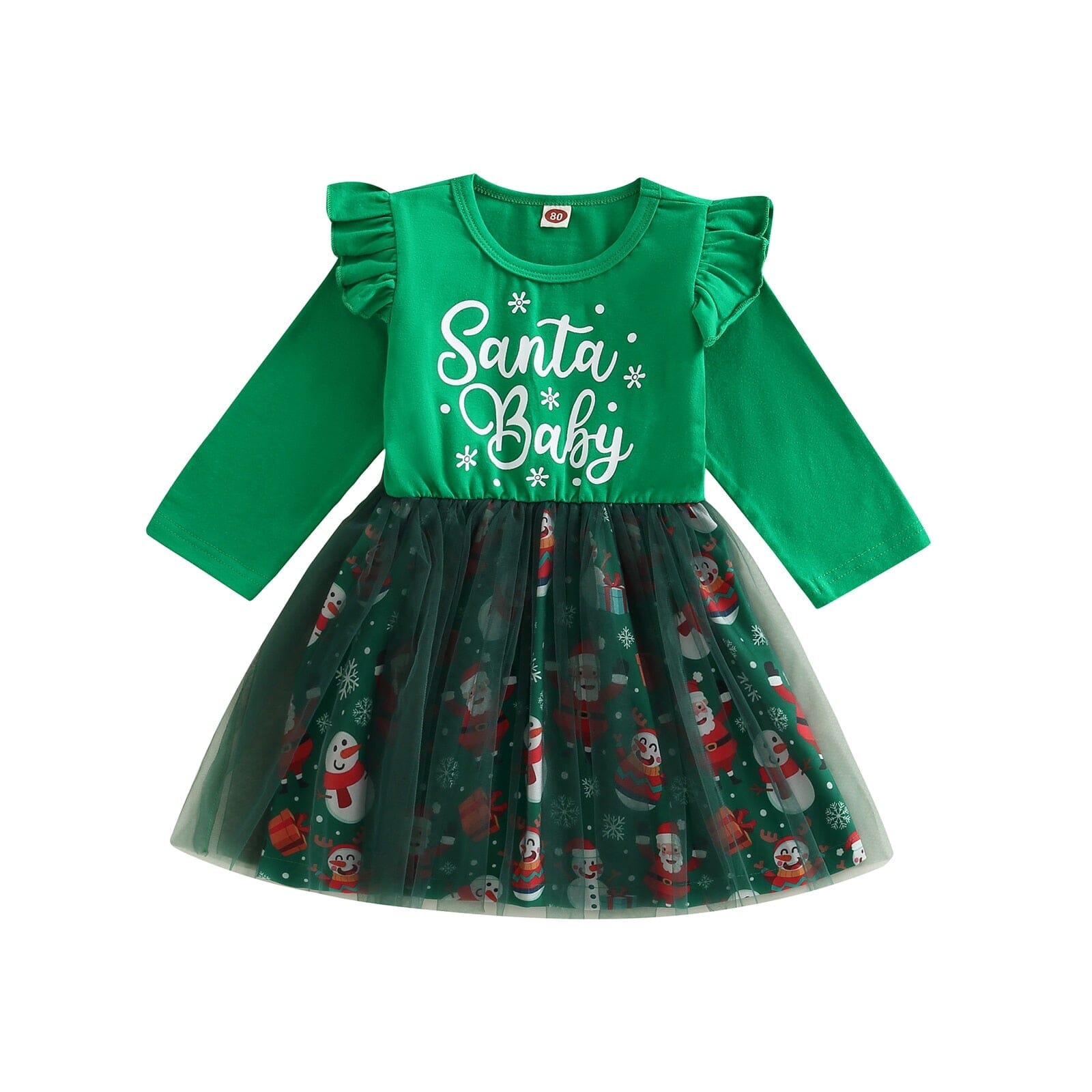 Vestido Infantil Natal Alegre 0 Loja Click Certo Modelo 4 2-3 Anos 