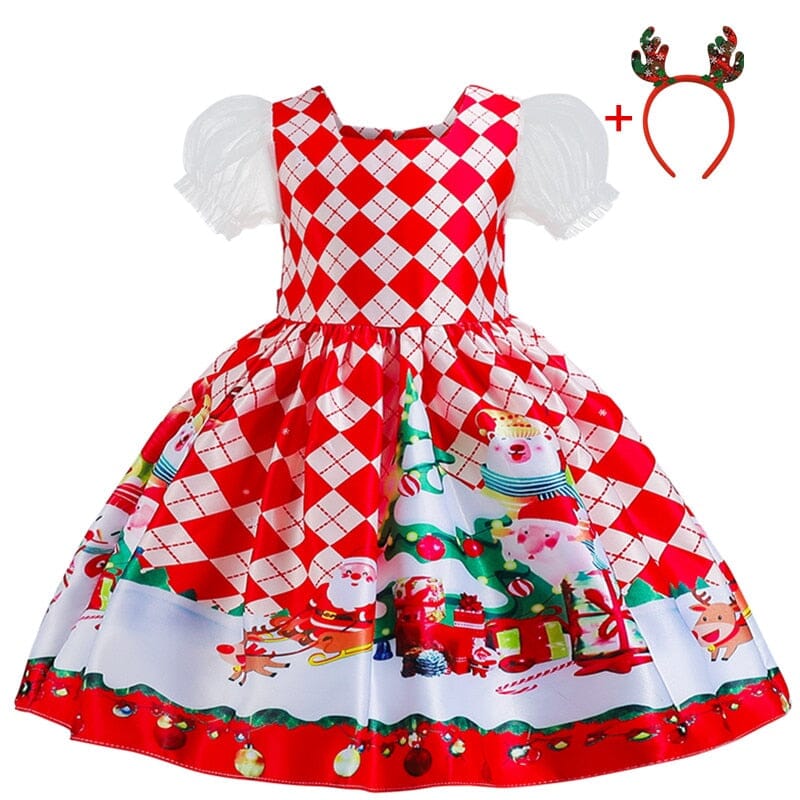 Vestido Infantil Natal Divertido 0 Loja Click Certo Vermelho 3-4 Anos 