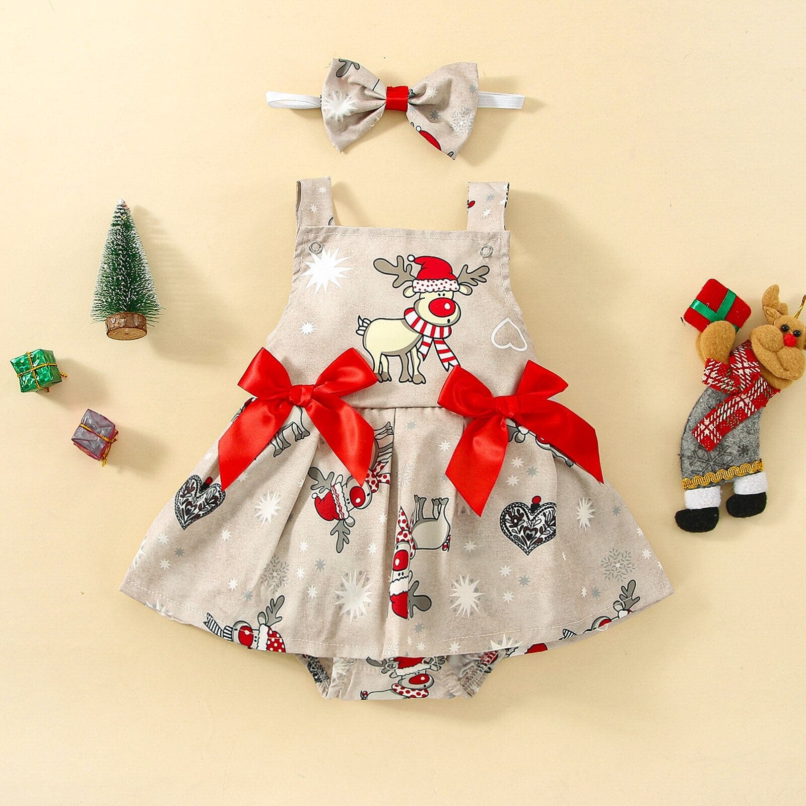 Vestido Infantil Noelzinho + Faixa 0 Loja Click Certo 