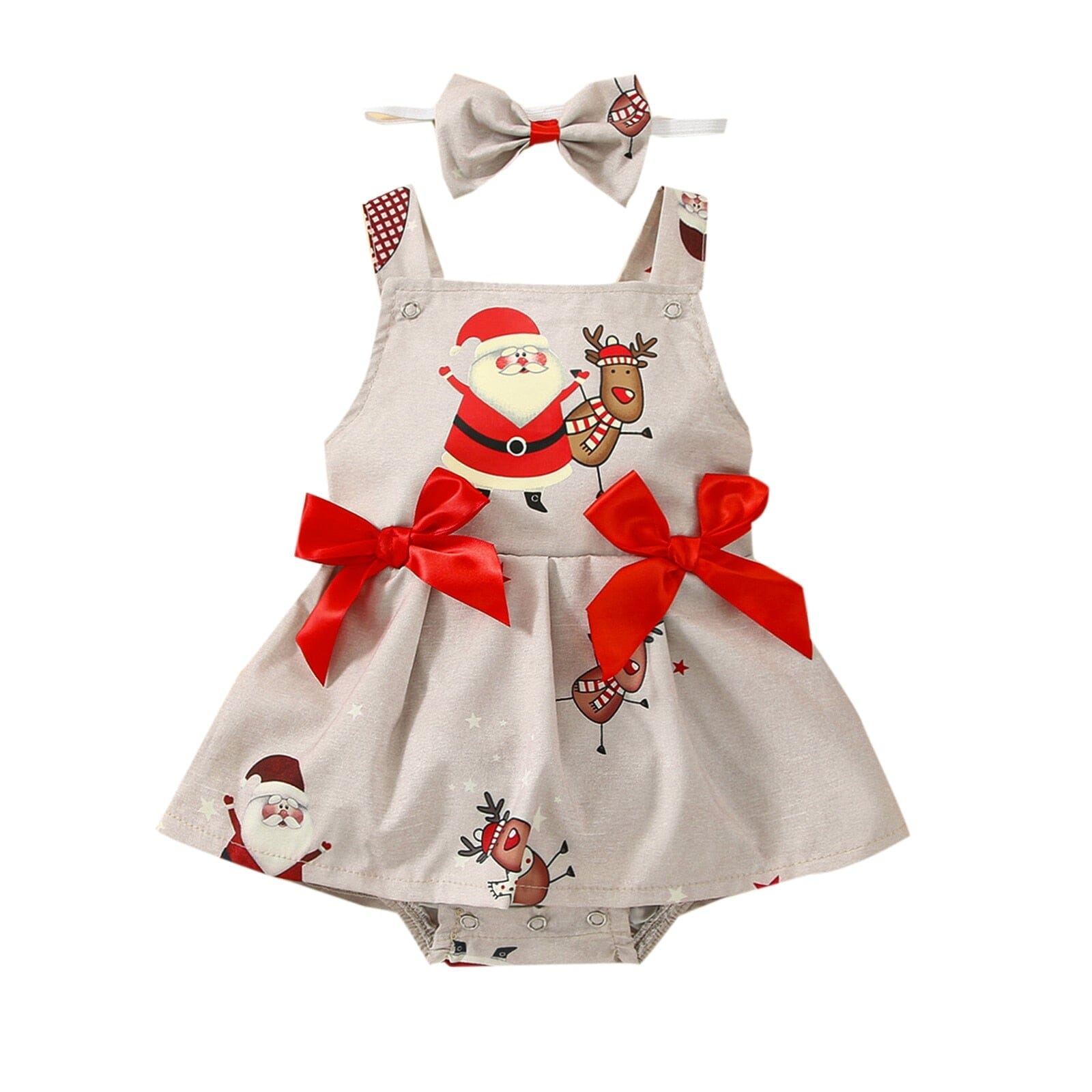 Vestido Infantil Noelzinho + Faixa 0 Loja Click Certo Papai Noel 0-6 Meses 