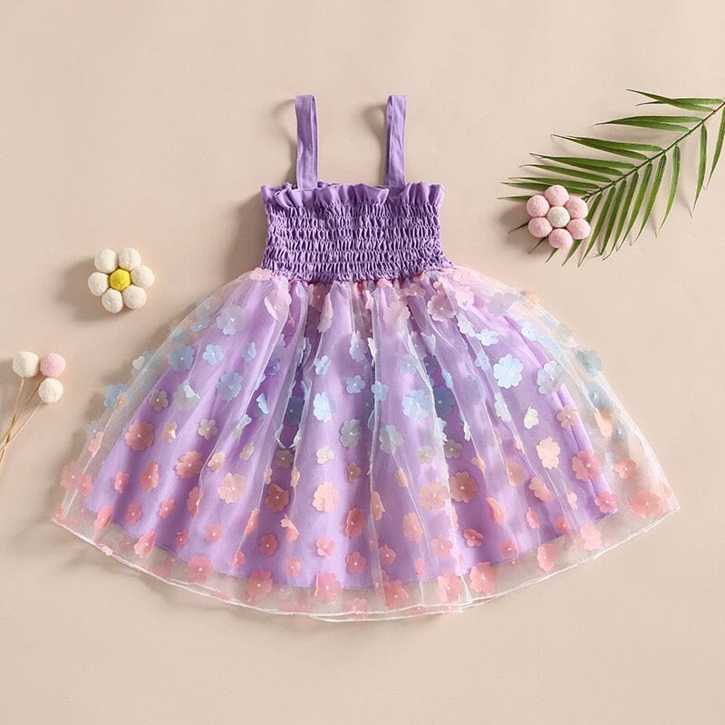 Vestido Infantil Plíssado Florzinhas Loja Click Certo 