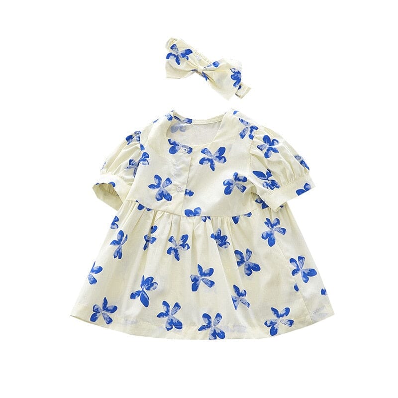 Vestido Infantil Primavera Azul Loja Click Certo 