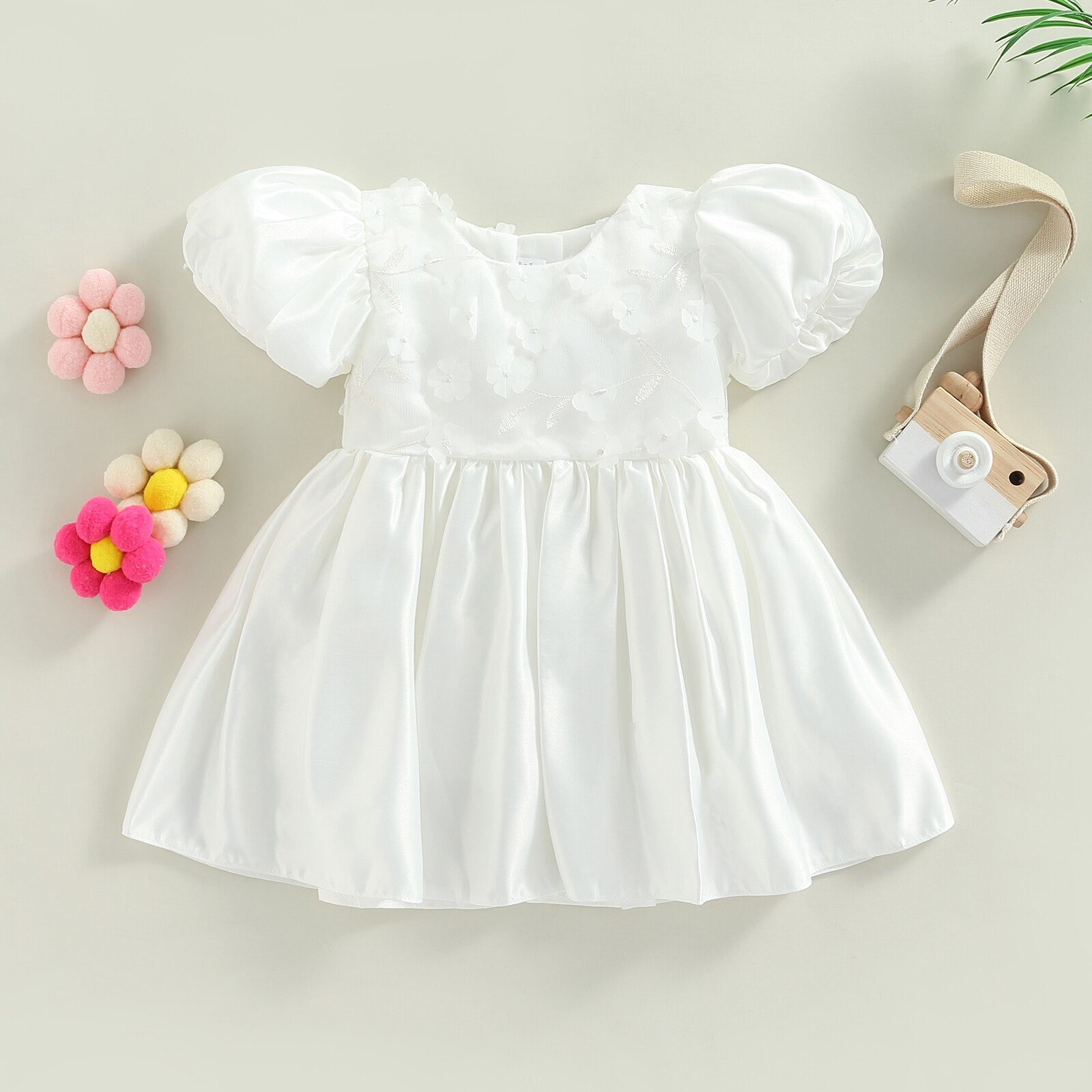 Vestido Infantil Princesa vestido Loja Click Certo Branco 2-3 anos 57cm 