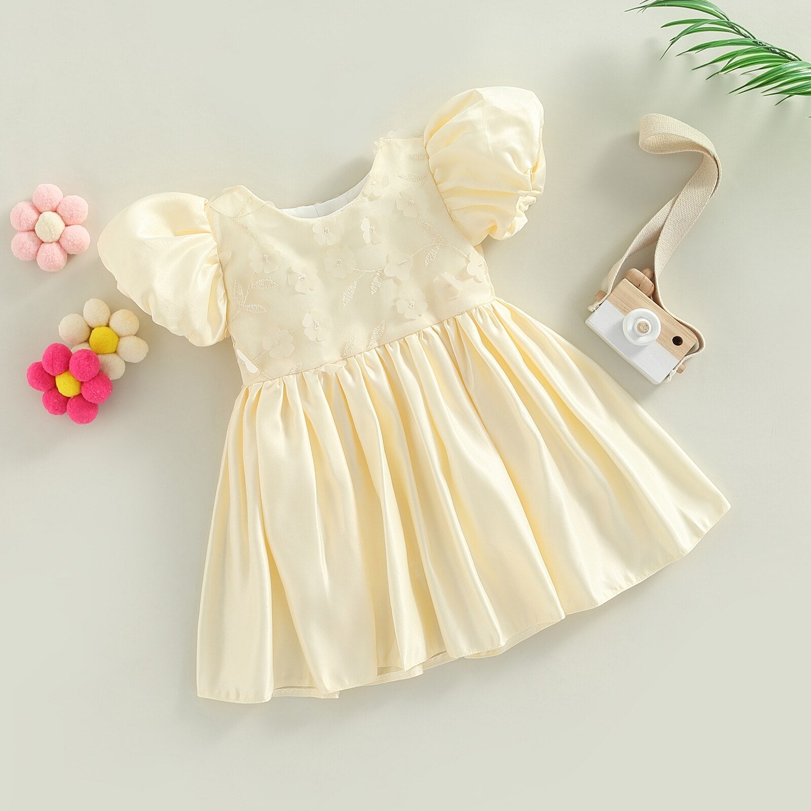 Vestido Infantil Princesa vestido Loja Click Certo Champagne 2-3 anos 57cm 