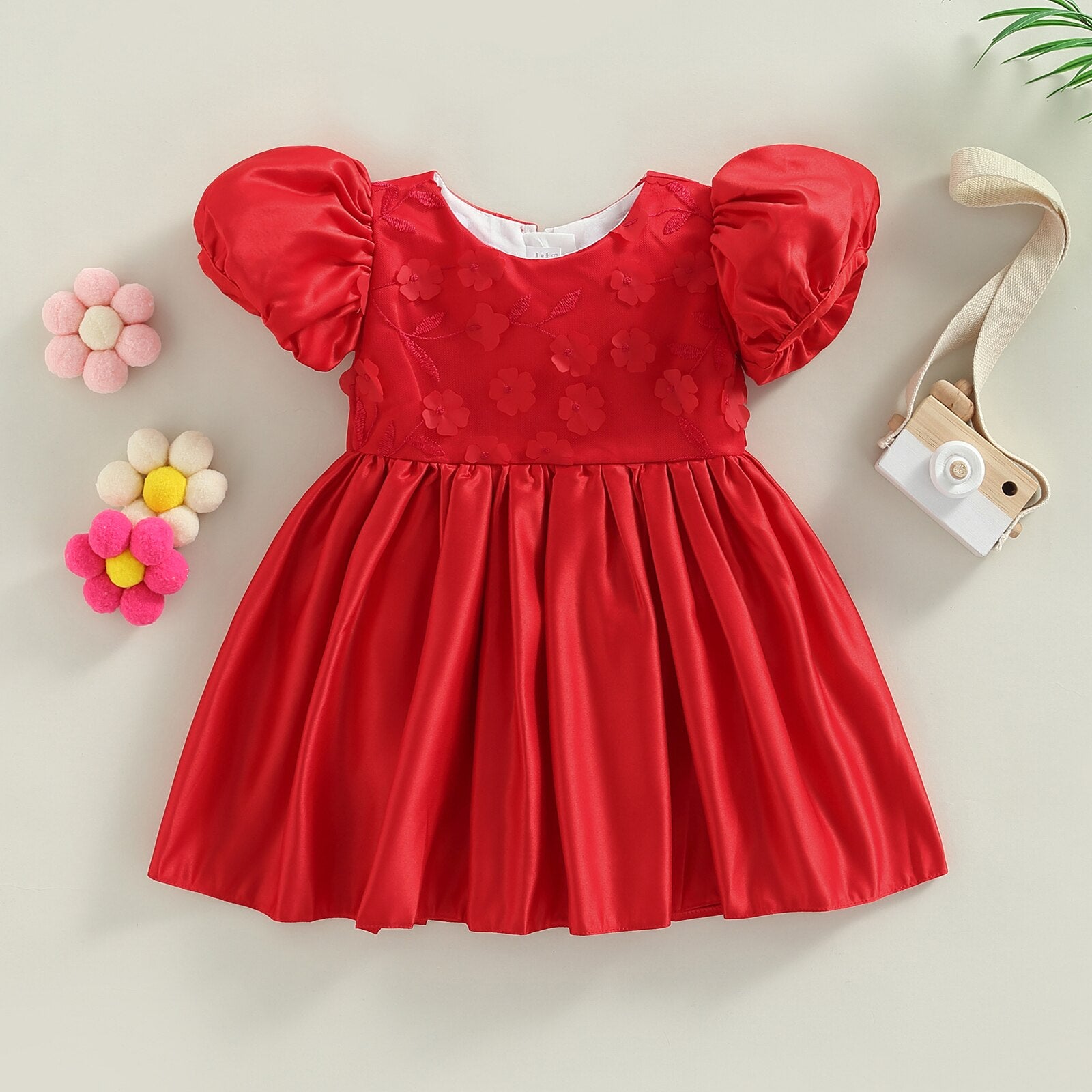 Vestido Infantil Princesa vestido Loja Click Certo Vermelho 2-3 anos 57cm 