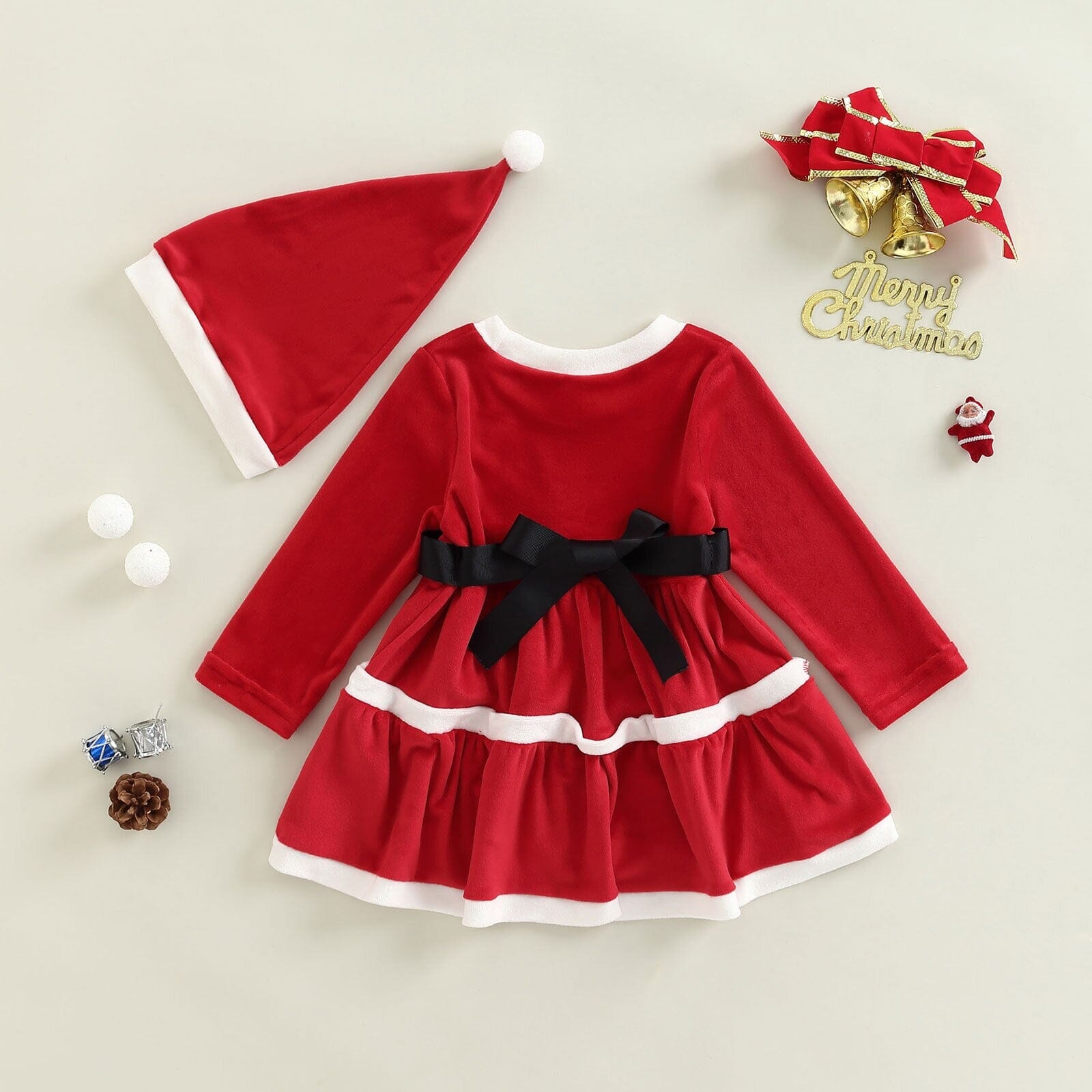 Vestido Infantil "Querido Papai Noel" + Gorro 0 Loja Click Certo 