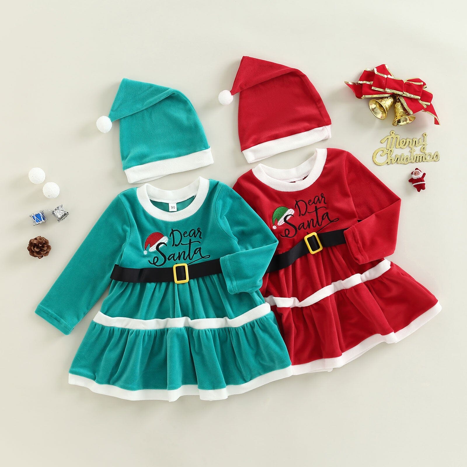 Vestido Infantil "Querido Papai Noel" + Gorro 0 Loja Click Certo 