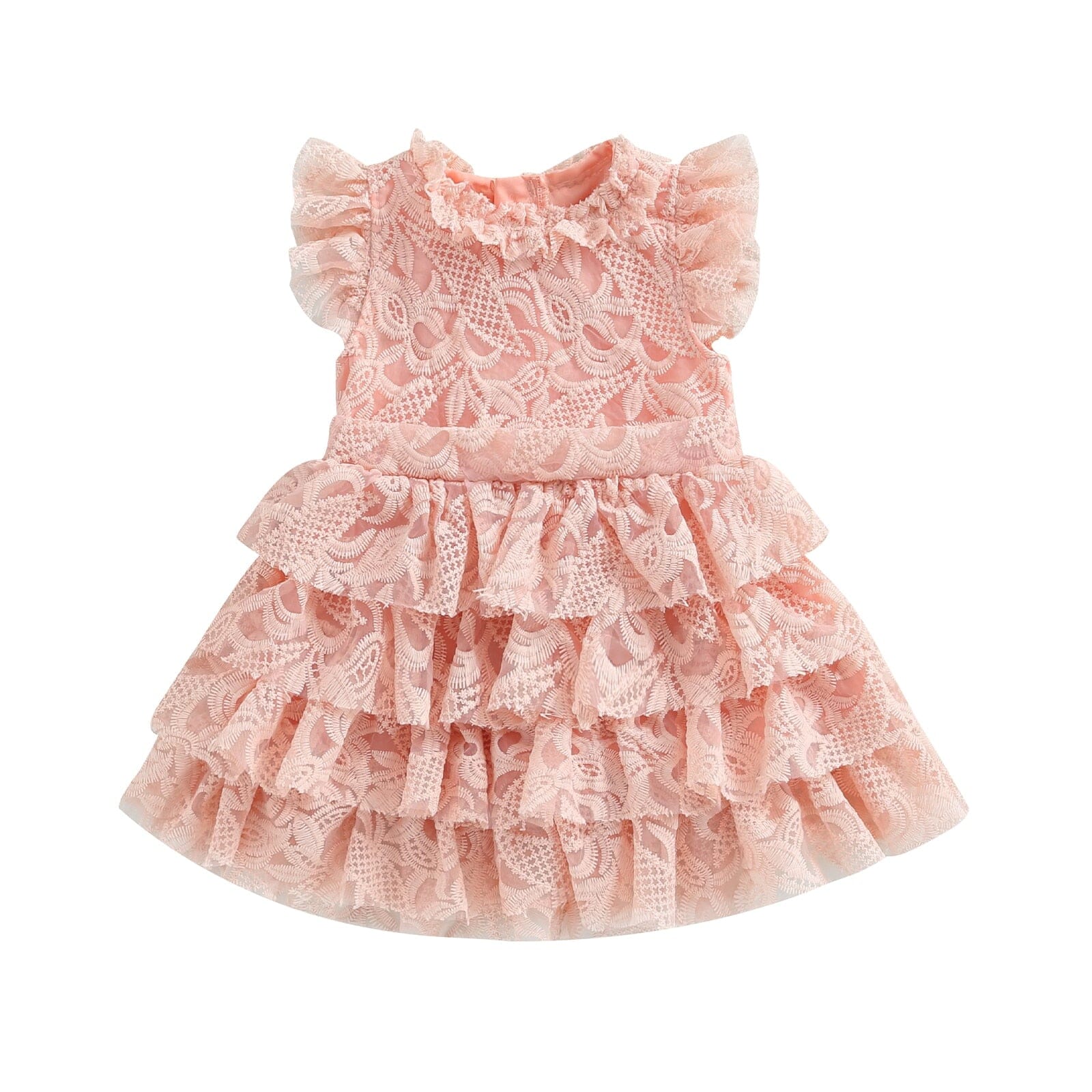 Vestido Infantil Renda e Babados Loja Click Certo 2-3 Anos 