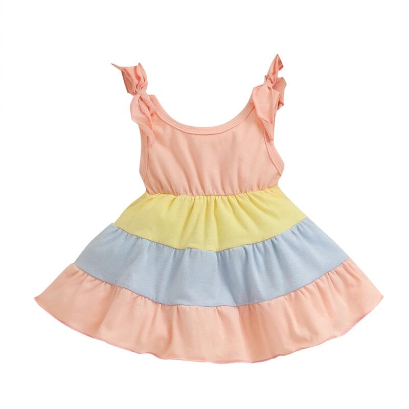 Vestido Infantil Rosa Babados Loja Click Certo 