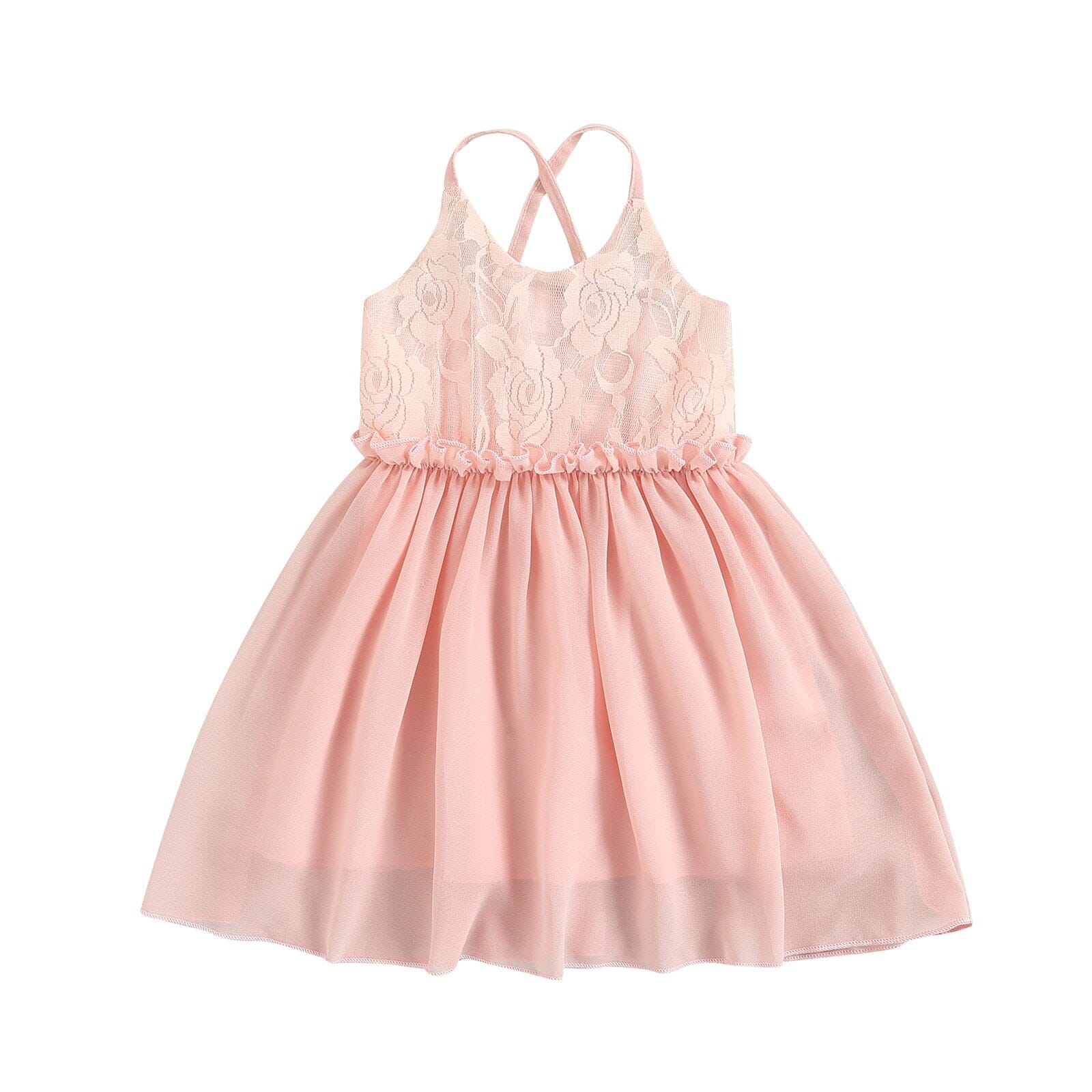 Vestido Infantil Rosa Flores Loja Click Certo 