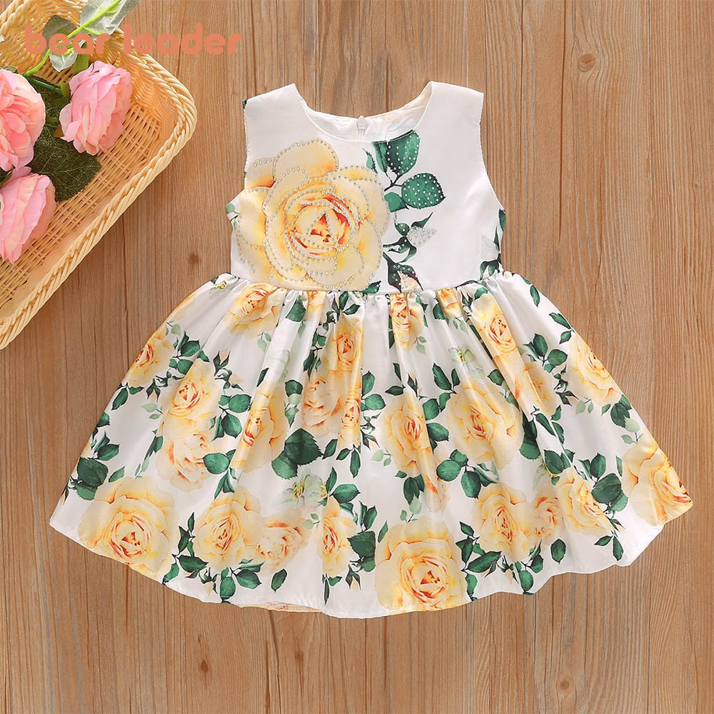 Vestido Infantil Rosas Amarelas vestido Loja Click Certo Branco 2-3 Anos 