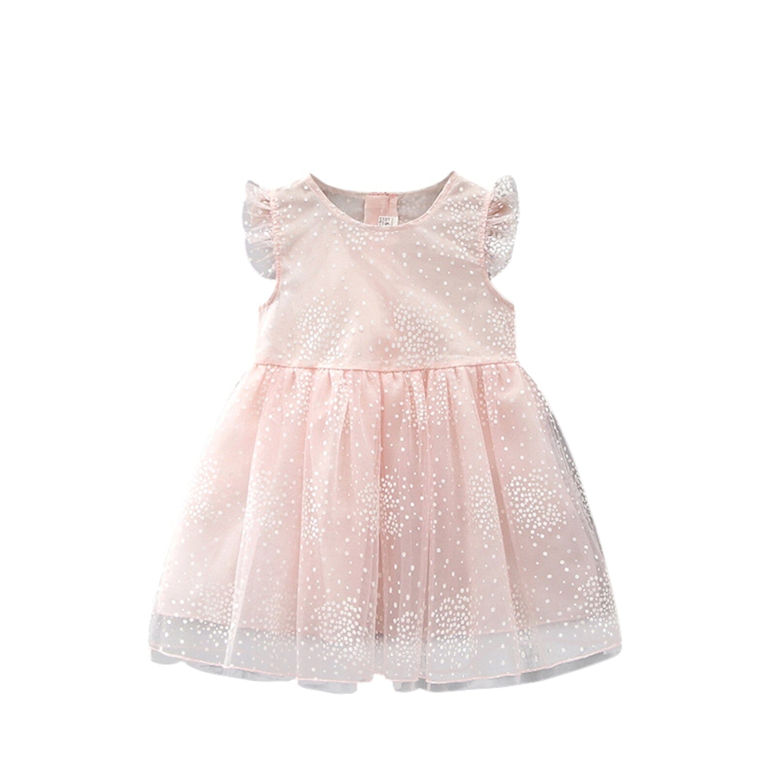 Vestido Infantil Tule Asa de Borboleta Loja Click Certo Rosa 9-12 Meses 
