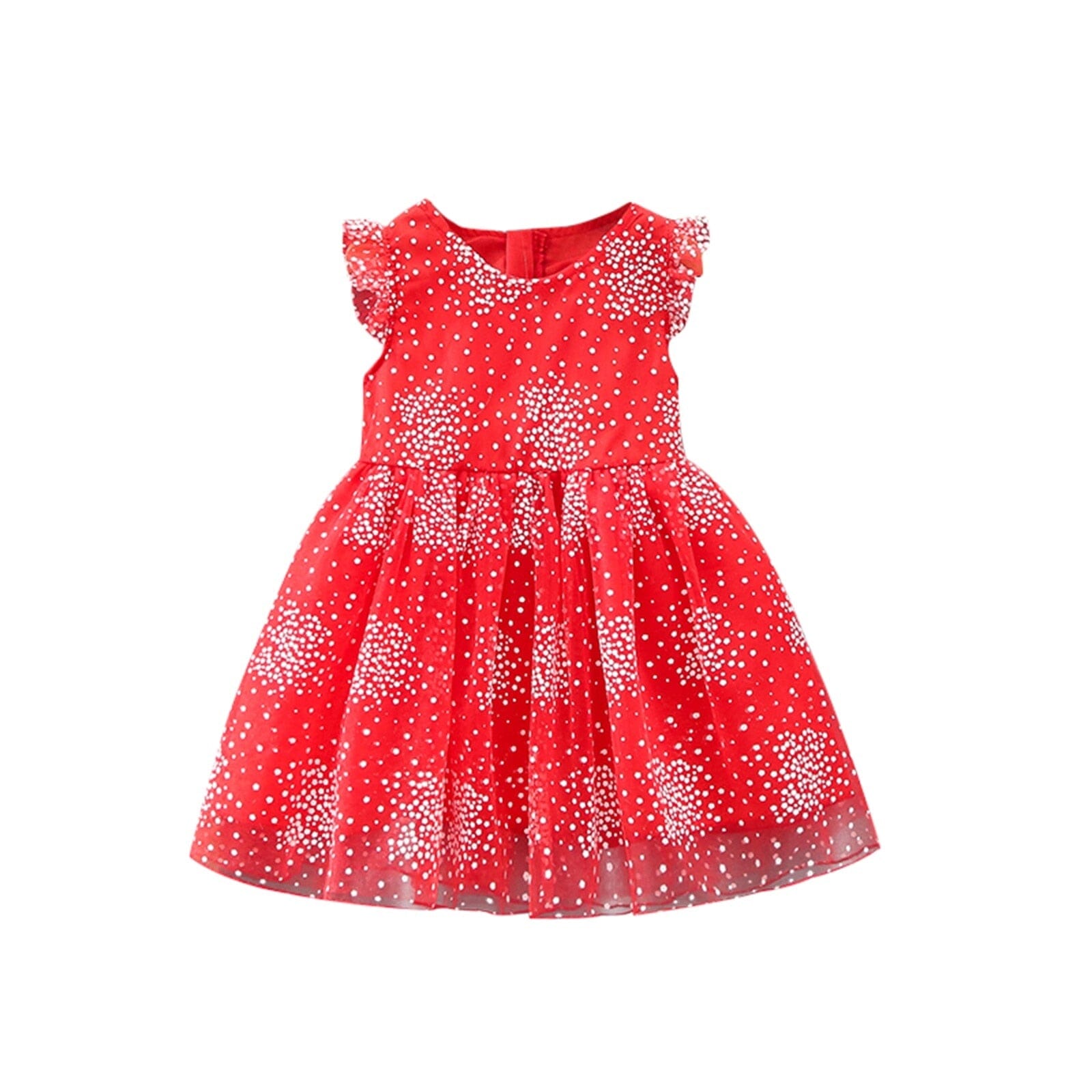 Vestido Infantil Tule Asa de Borboleta Loja Click Certo Vermelho 9-12 Meses 