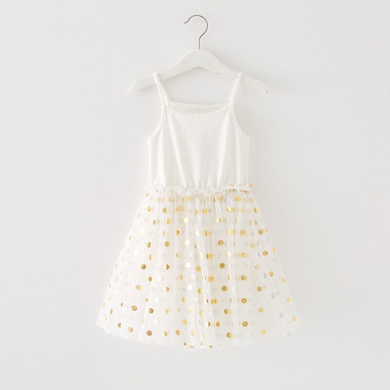 Vestido Infantil Tule e Póa Loja Click Certo Branco 12-18 Meses 