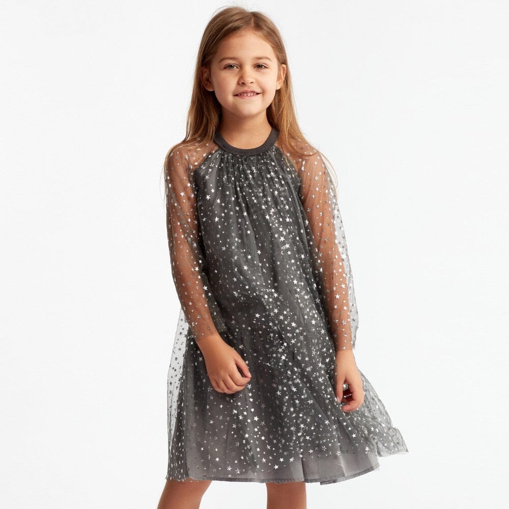 Vestido Infantil Tule Estrelinhas Loja Click Certo 