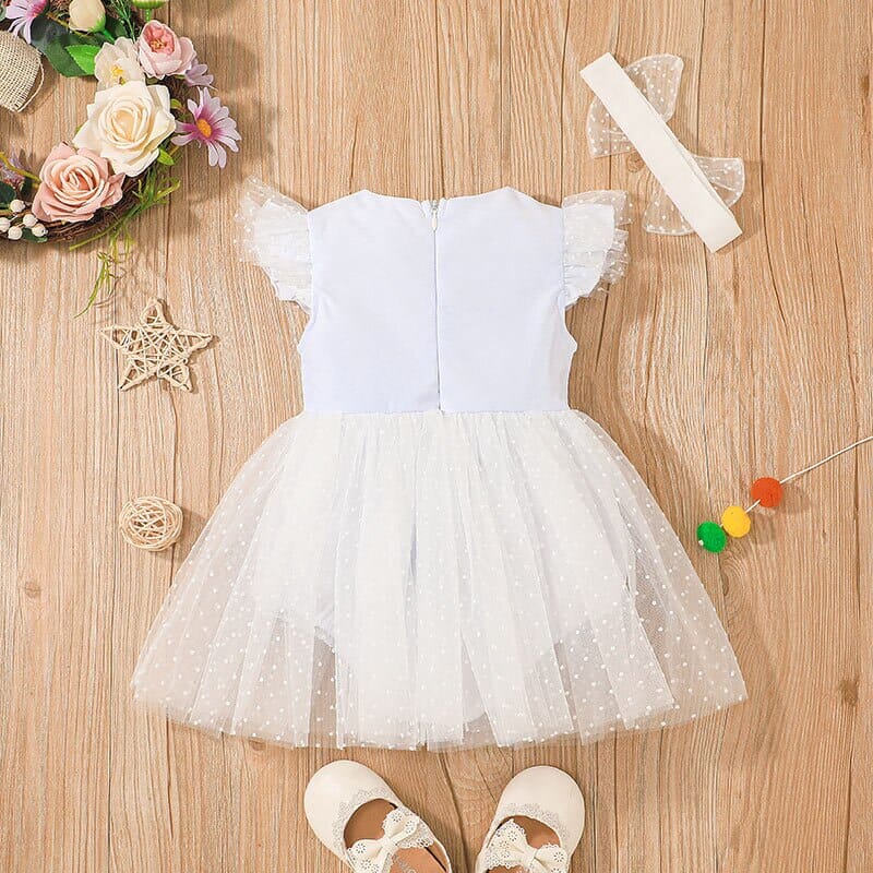 Vestido Infantil Tule+ Faixa Loja Click Certo 