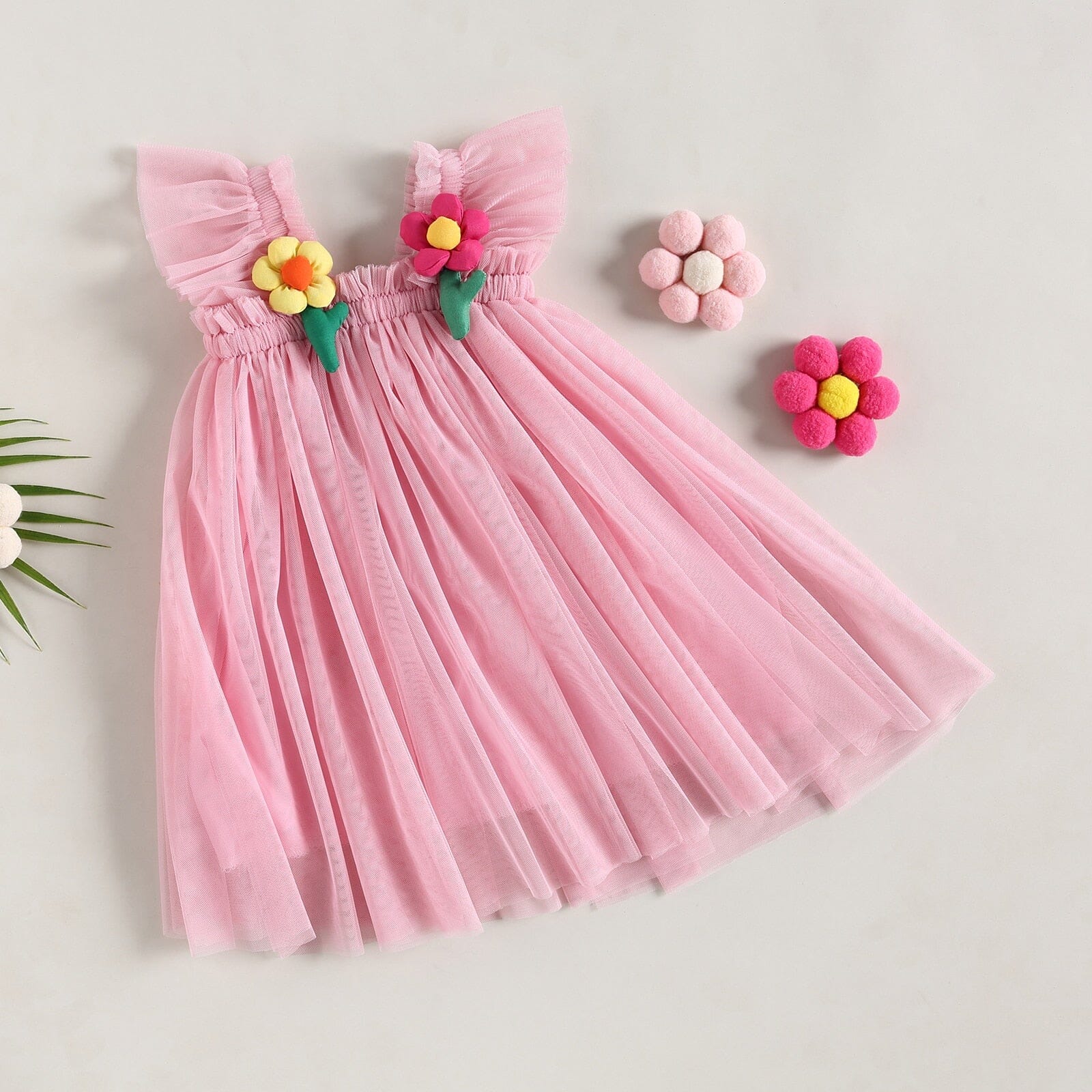 Vestido Infantil Tule Florzinhas Delicado Loja Click Certo 